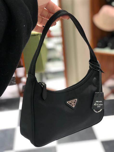 black mini prada bag|Prada nylon mini bag.